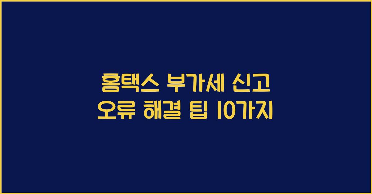홈택스 부가세 신고 오류 해결