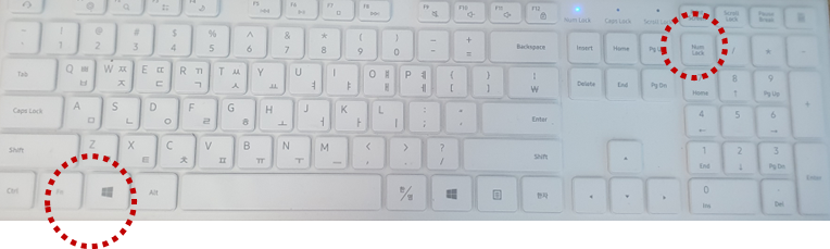 키보드 아래 fn키와 키보드 상단 numlock키 위치 설명