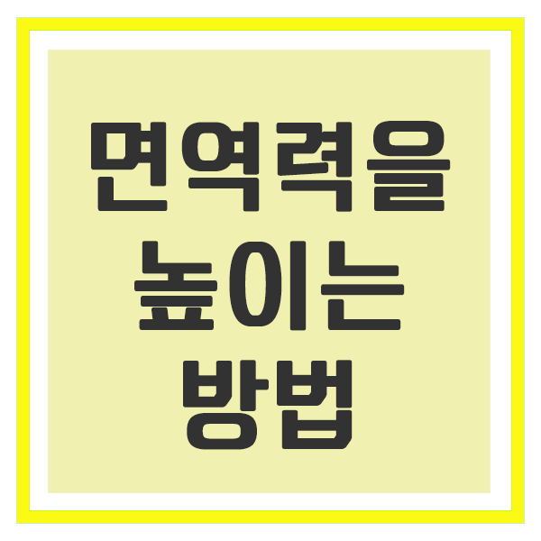 면역력을 높이는 방법