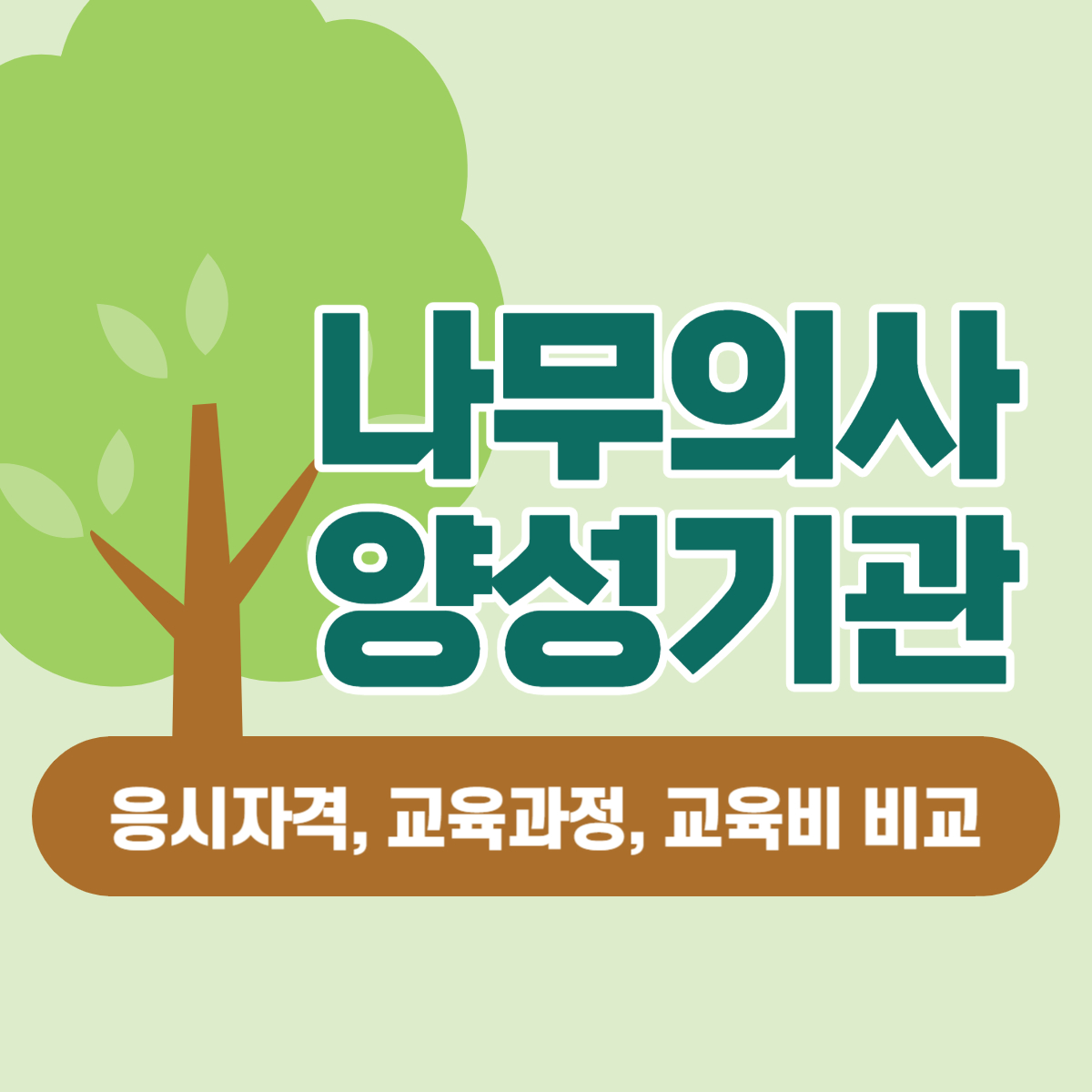 전국 나무의사 양성기관 교육과정, 선발 기준, 응시자격, 교육비 비교