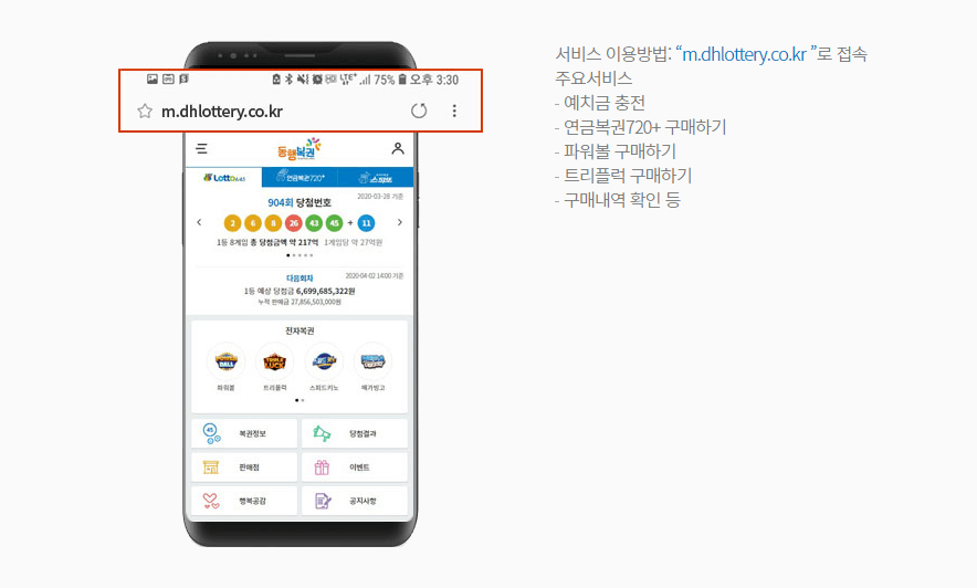 모바일동행복권 서비스