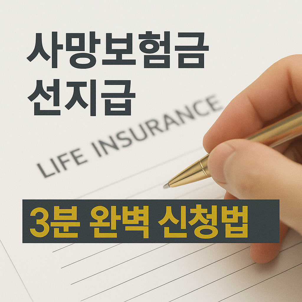 사망보험금 선지급 3분 완벽 신청방법