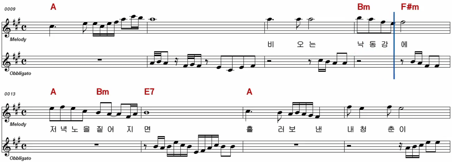 문희옥(이미자) - 저 강은 알고있다 악보