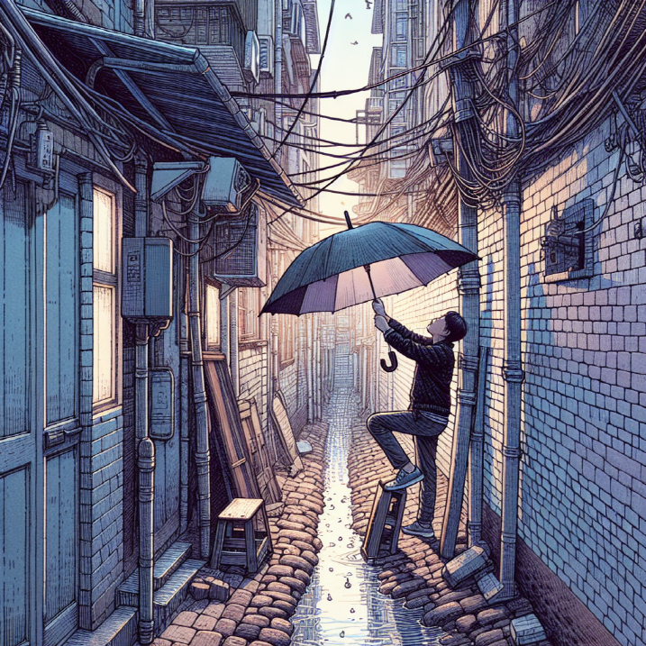 큰 우산 사용의 불편함 해결법