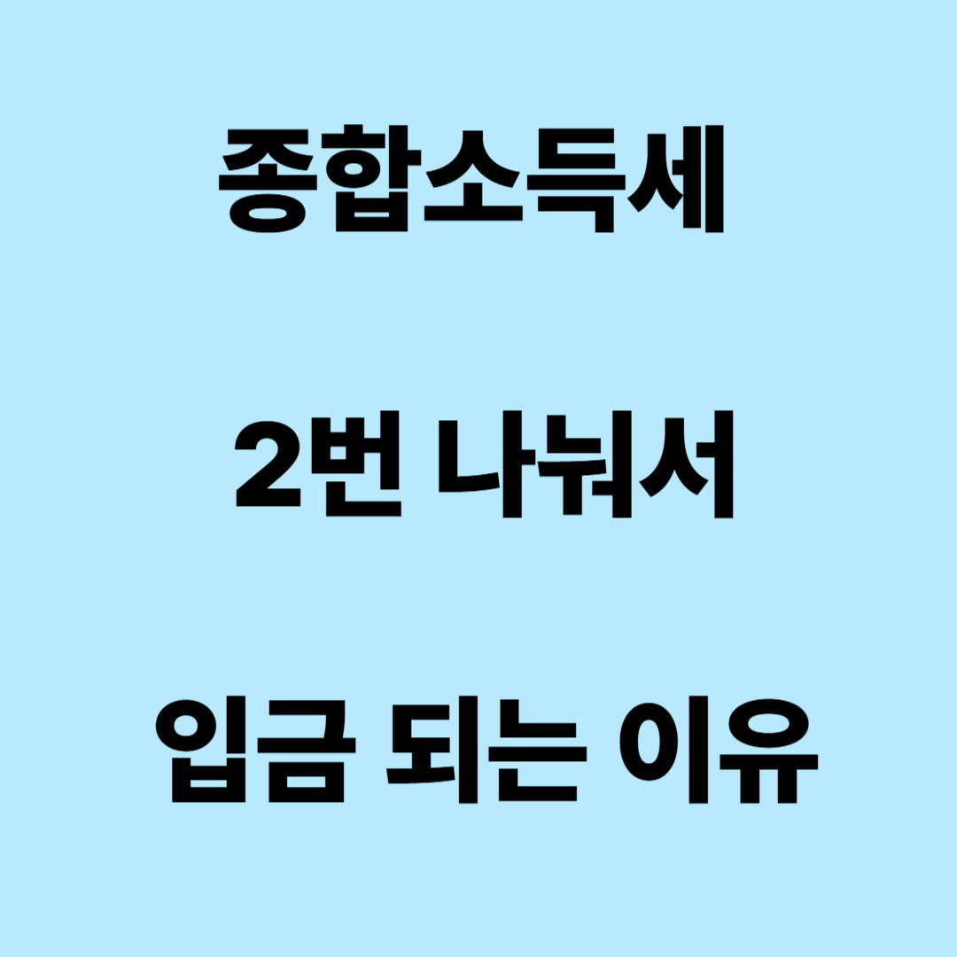종합소득세 환급일