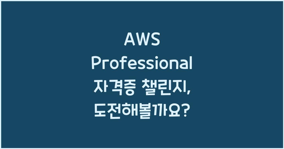aws professional 자격증 챌린지