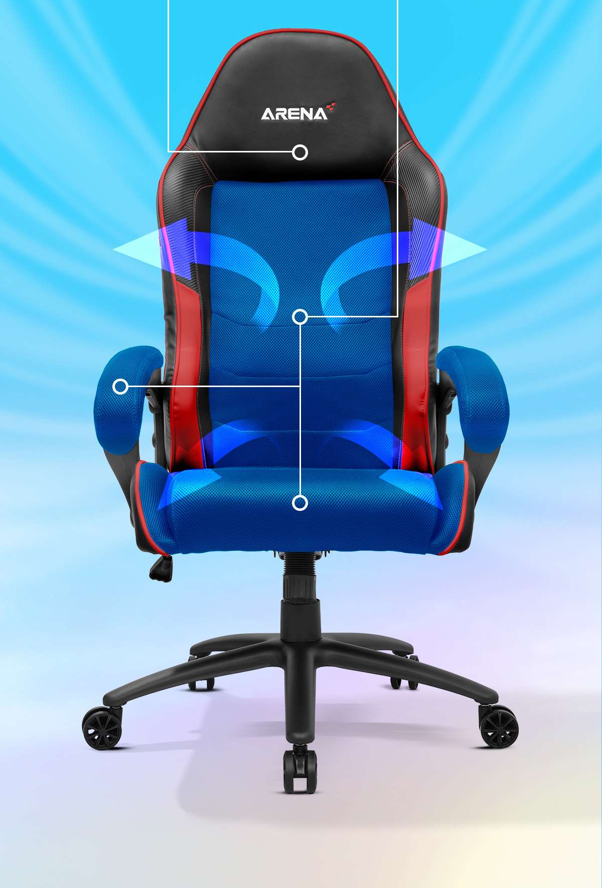 Xenix ARENA ZERO LT AIR 레드 컴퓨터 게이밍 의자