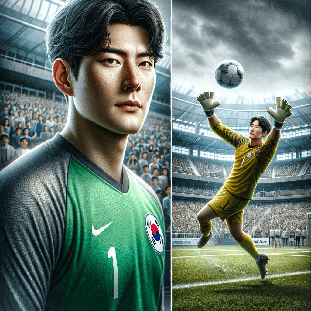 대한민국 골키퍼 김승규&#44;조현우가 고강도 경기 중 인상적인 선방을 하고 있는 모습
