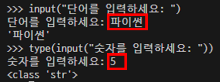 사용자 입력, input( )