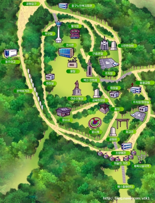 용두산공원-안내도