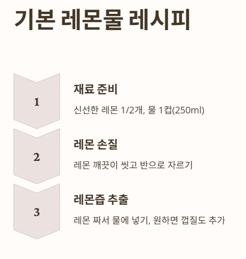 기본 레몬물 레시피