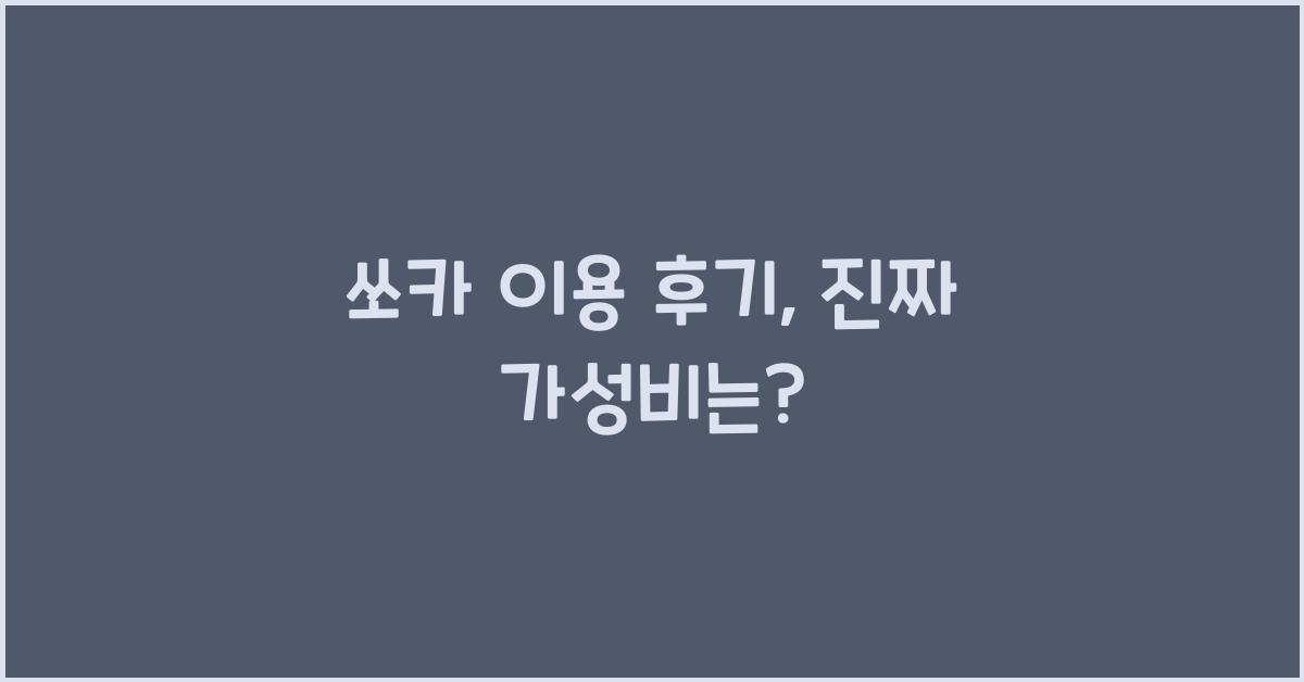 쏘카 이용 후기