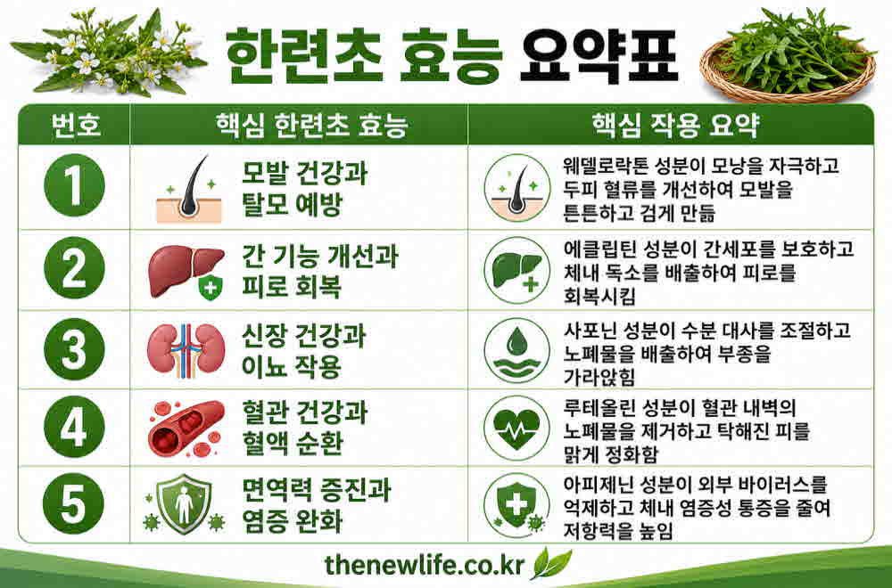 한련초 효능 요약표