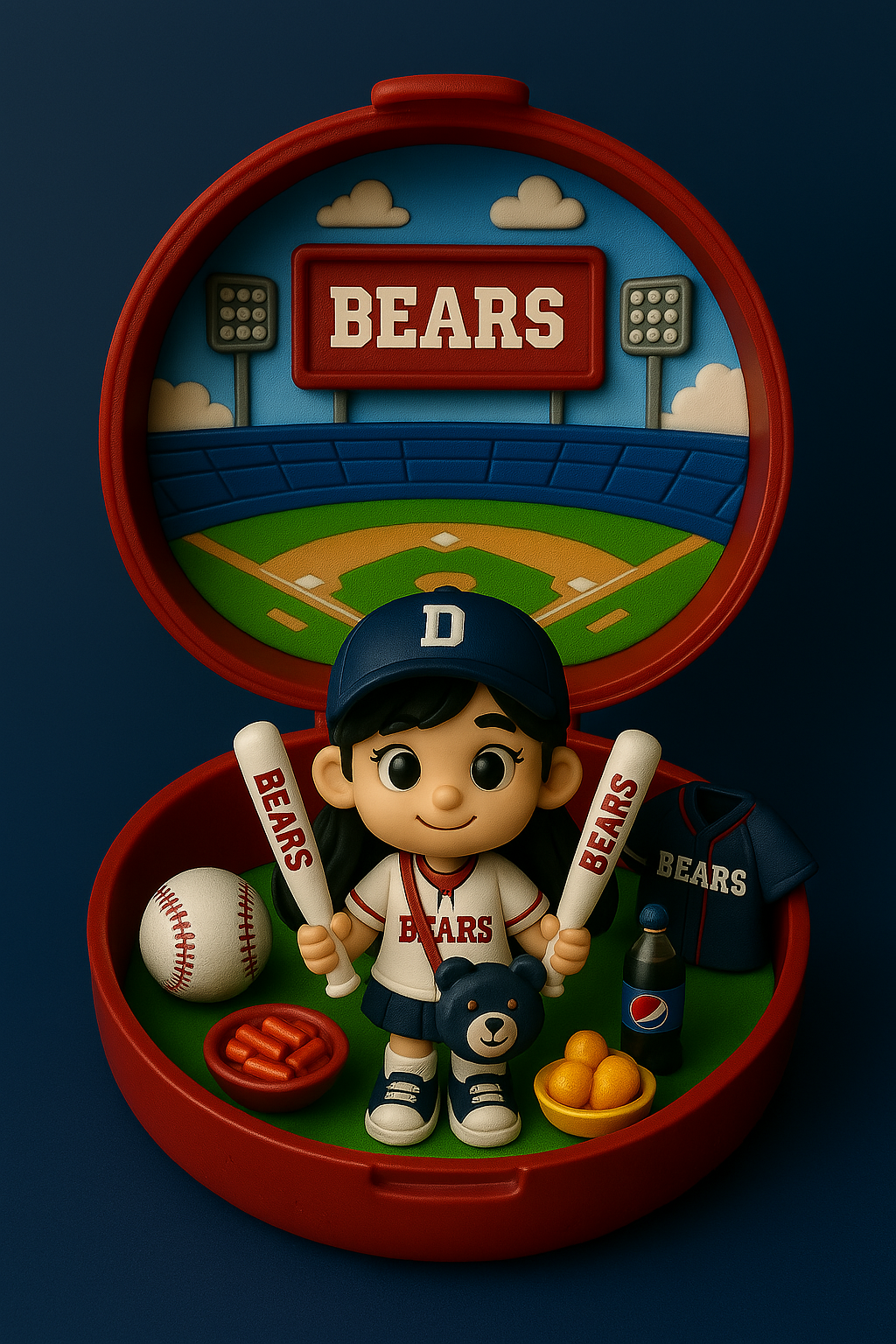 두산 베어슬르 컨셉으로 생성을 요청한 폴리포켓 이미지