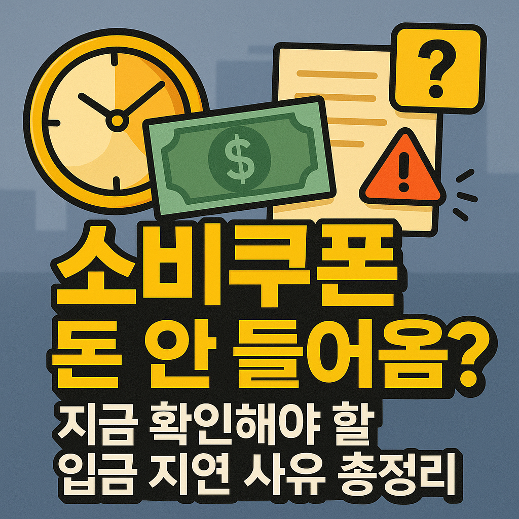 소비쿠폰 돈 안 들어옴? 지금 확인해야 할 입금 지연 사유 총정리