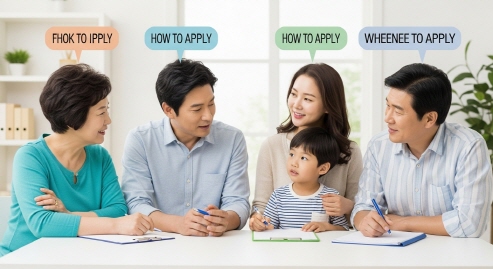 가족 간 함께 지원 여부를 상의하는 장면