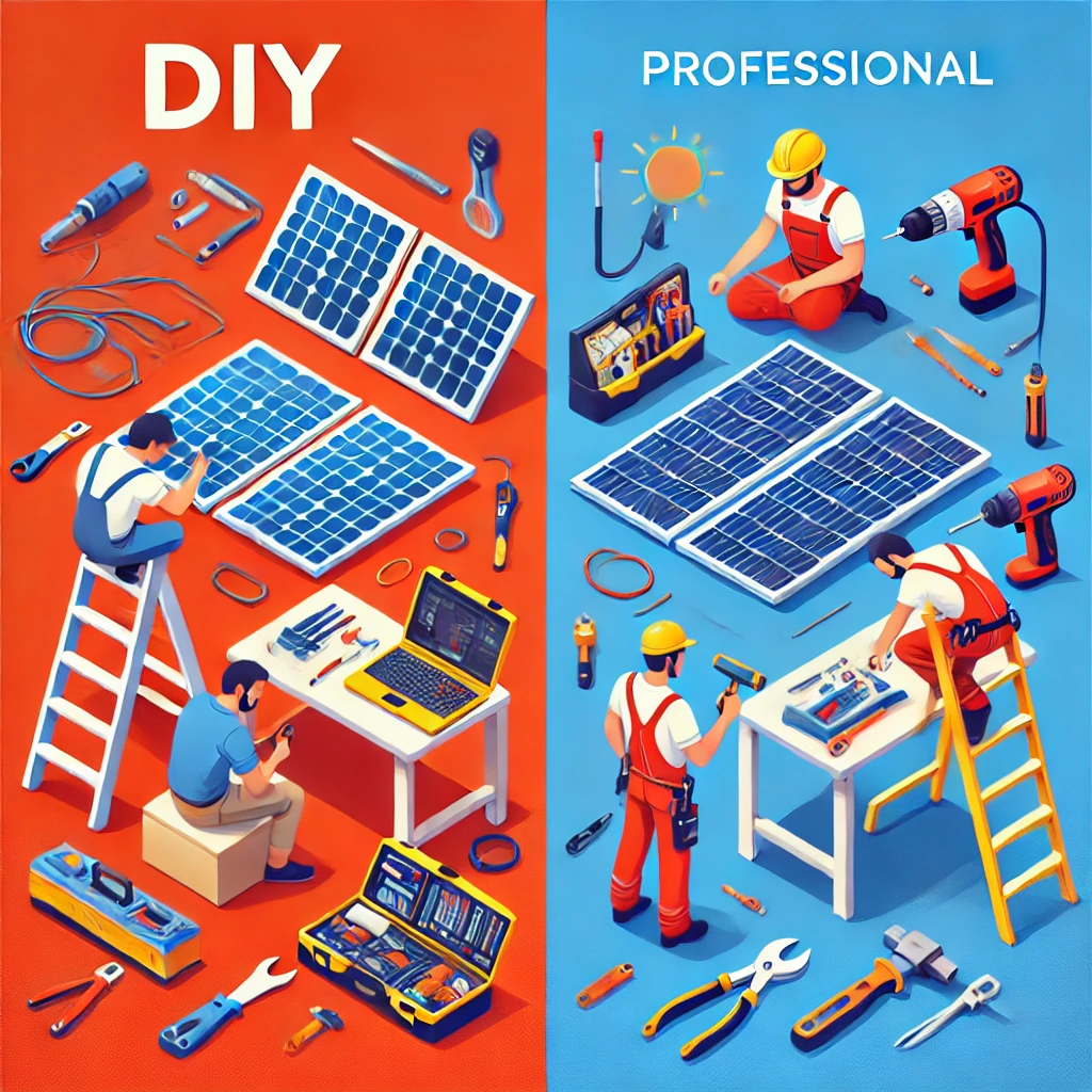 DIY 태양광 설치와 전문가 시공 비교 – 한쪽은 직접 설치, 한쪽은 전문가 시공