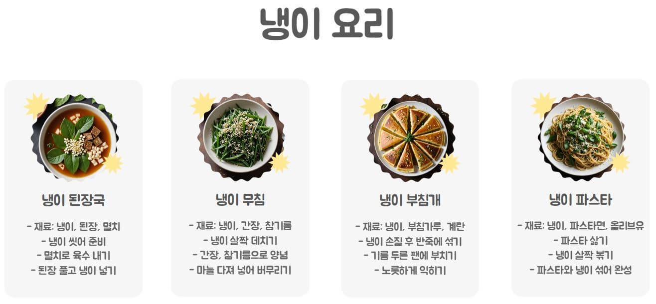 냉이를 활용한 간단한 요리