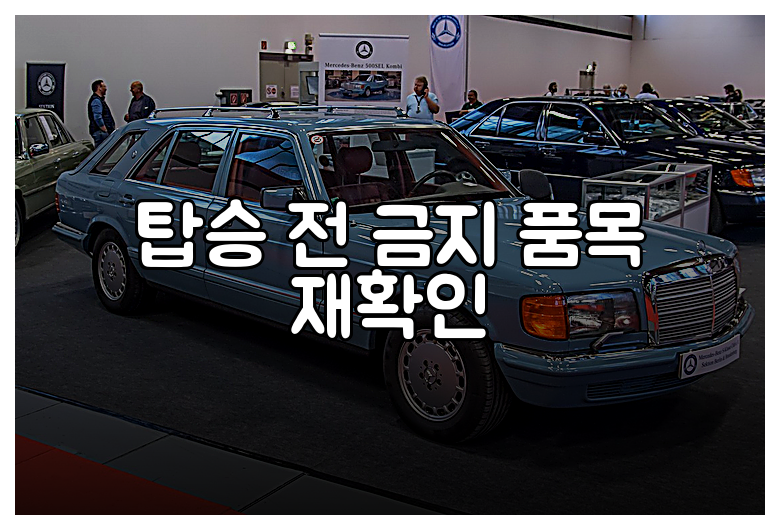 탑승 전 금지 품목 재확인