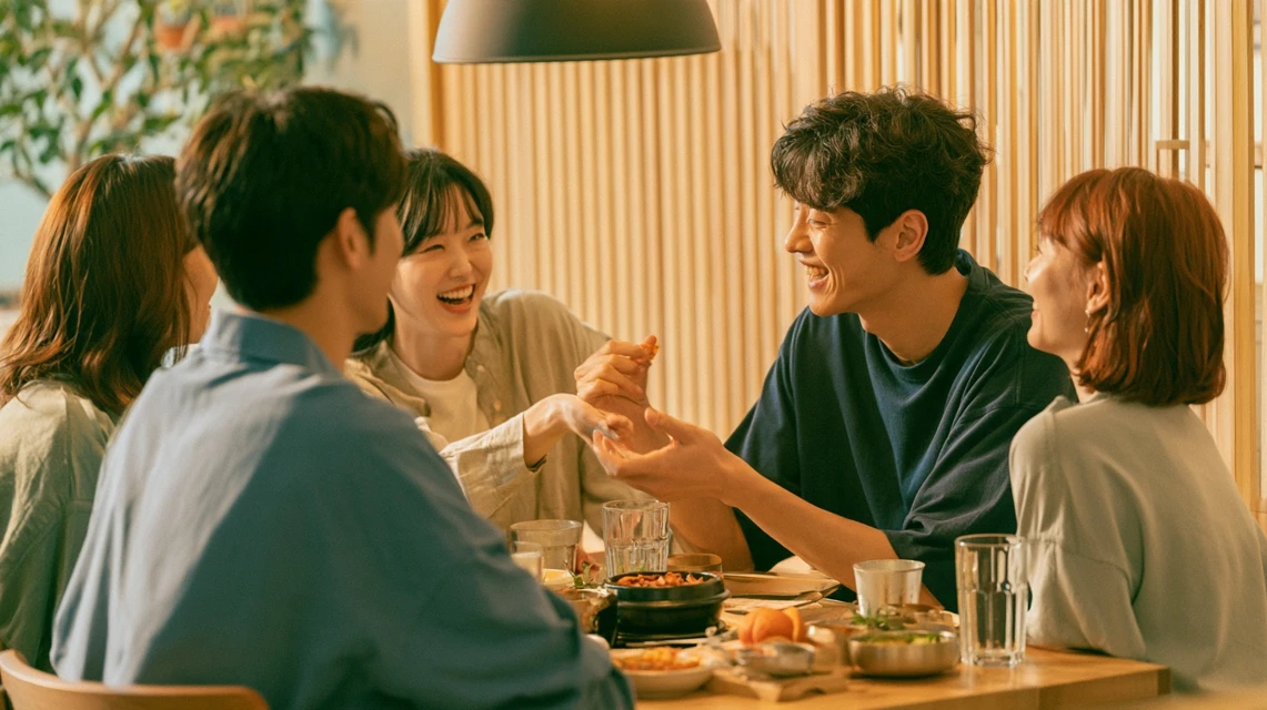 회식 장소를 예약하기 전 후기를 확인하는 모습