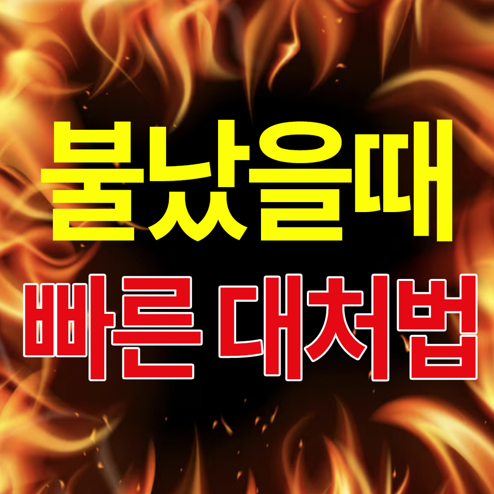 불났을때 빠른 대처법 이라고 적힌 이미지