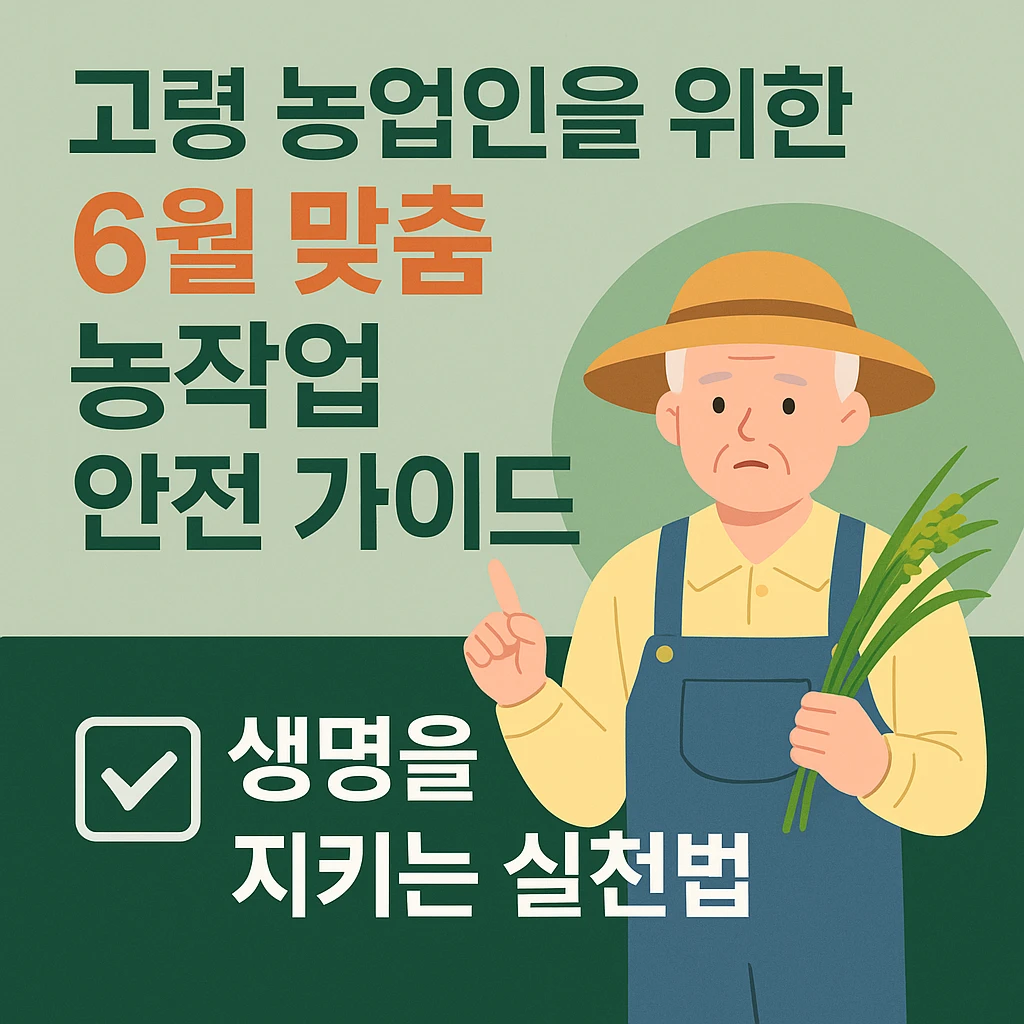 농작업안전관리 : 고령 농업인을 위한 6월 맞춤 농작업 안전 가이드