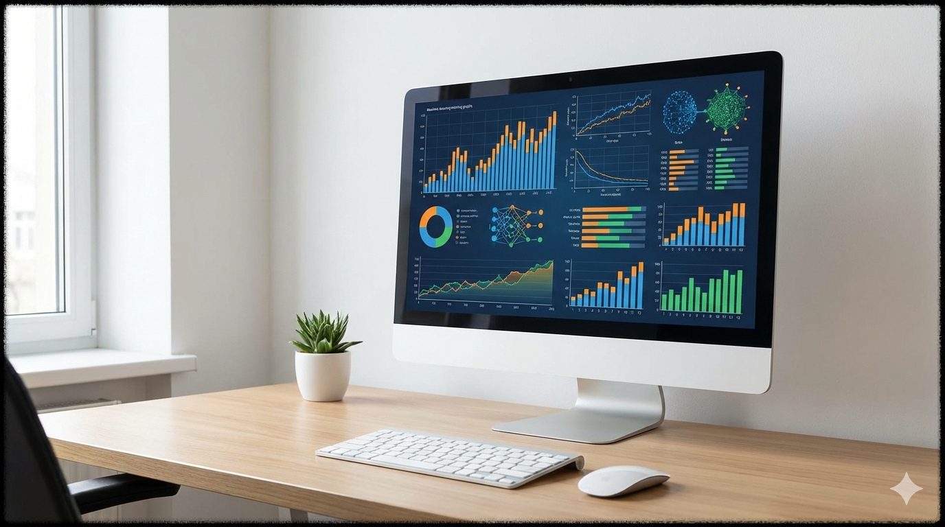 데이터 시각화 및 머신러닝 그래프가 표시된 화면