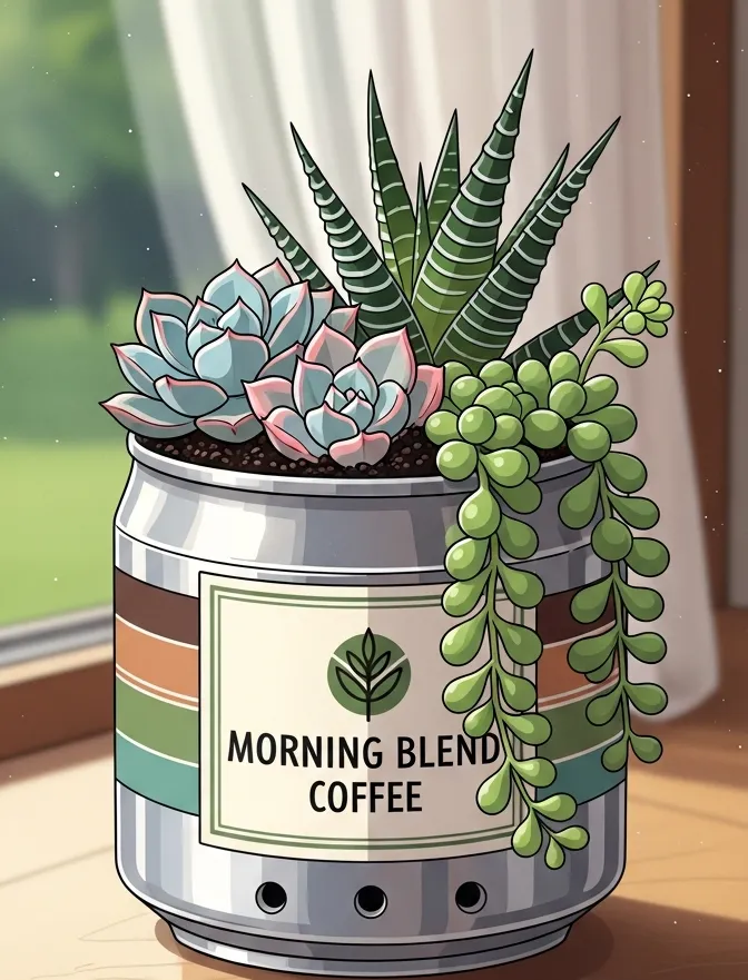 커피캔 화분 배수 작업