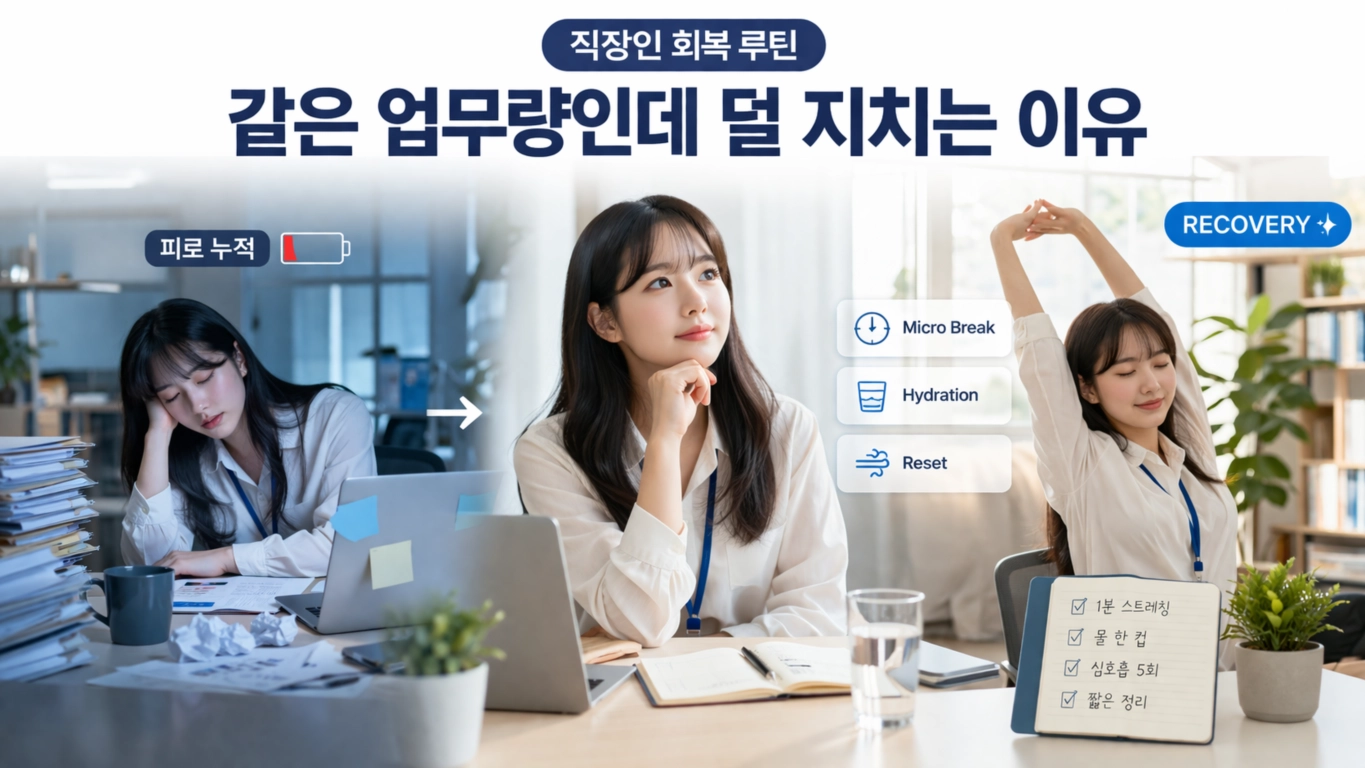 업무량 같아도 덜 지치는 사람들의 회복 루틴 7가지