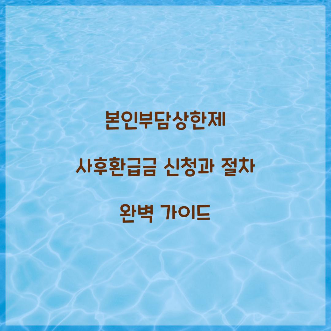 본인부담상한제 사후환급금