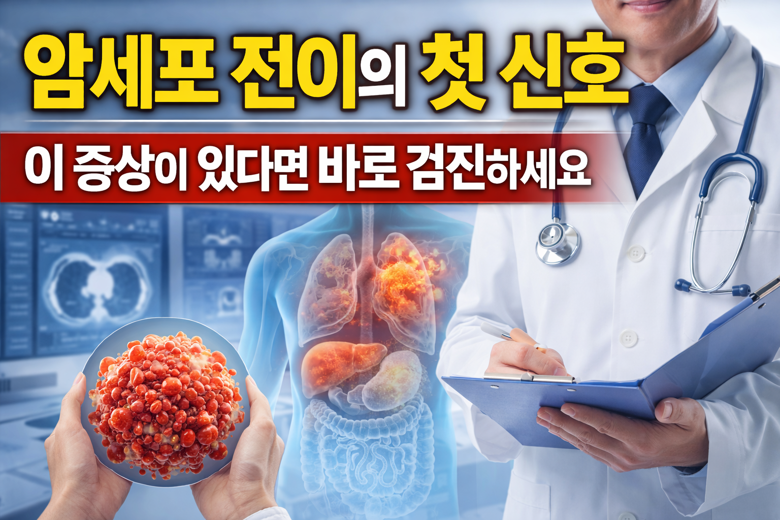암세포 전이의 첫 신호 이 증상이 있다면 바로 검진하세요.