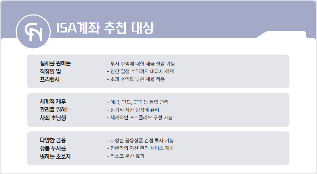 ISA계좌 추천 대상