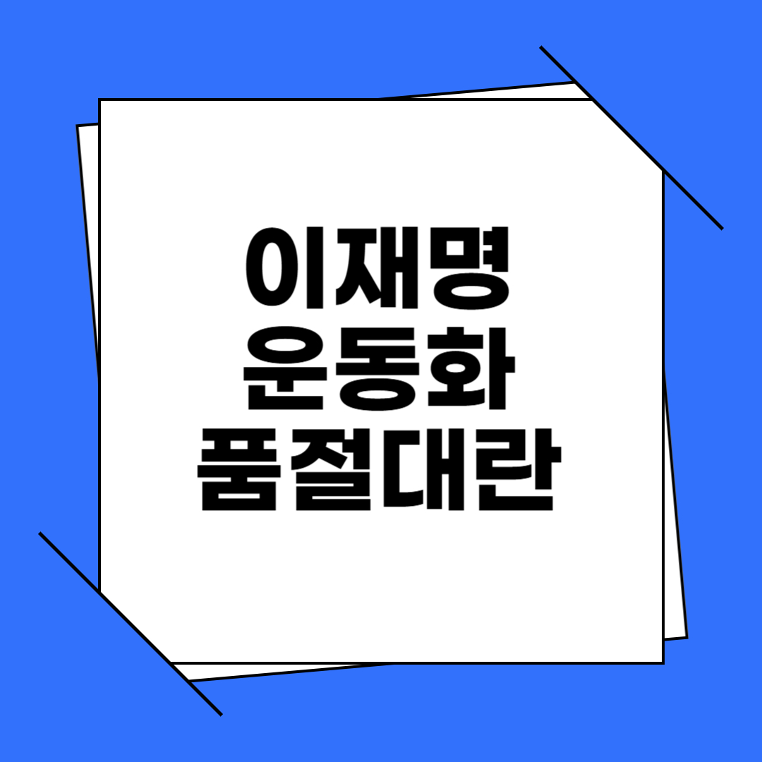 이재명 운동화 품절 대란 - 브랜드, 상품명, 가격, 특징 등 알아보기