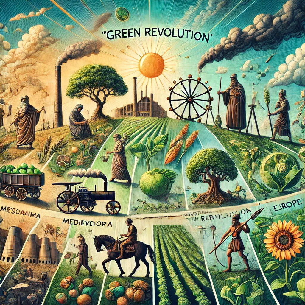 역사 속 녹색 혁명의 이야기를 담은 이미지