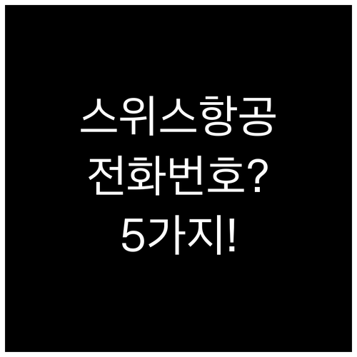 스위스 항공 고객센터 전화번호 5가지..