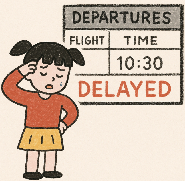 여행 걱정하는 모습