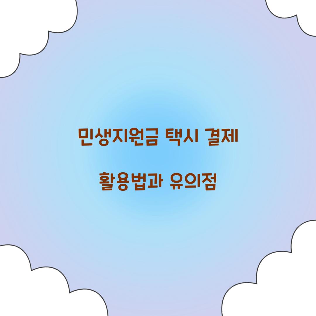 민생지원금 택시 결제