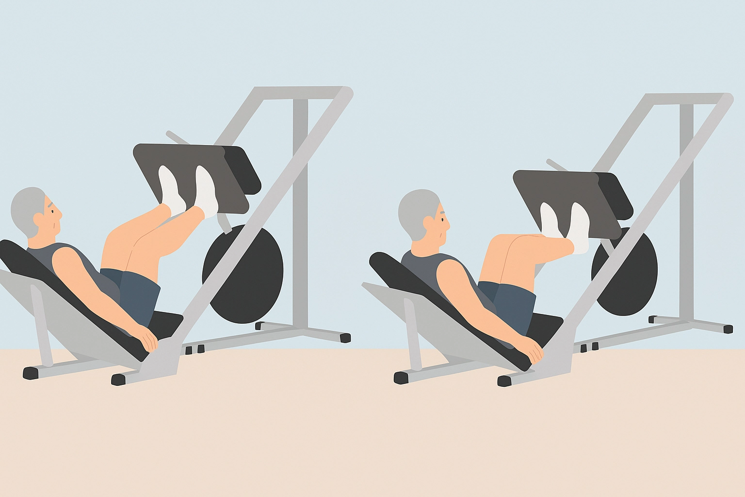 레그프레스 하는 모습