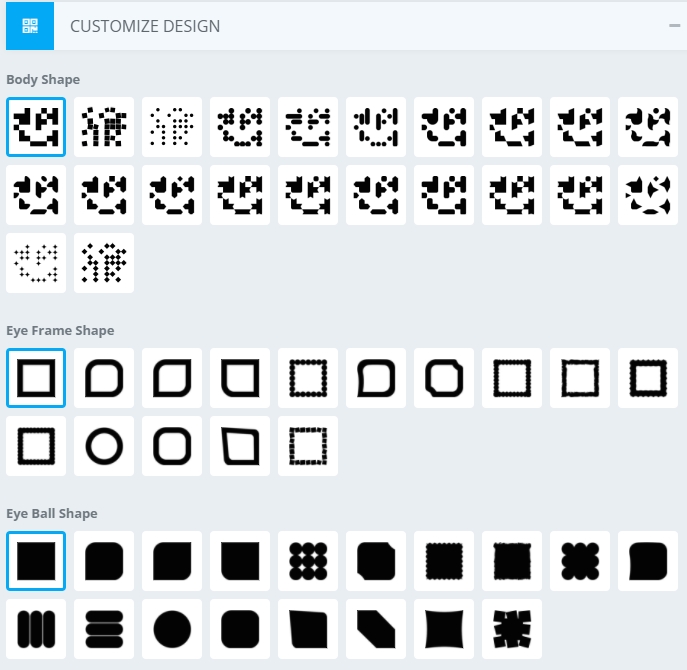 CUSTOMIZE DESIGN 메뉴