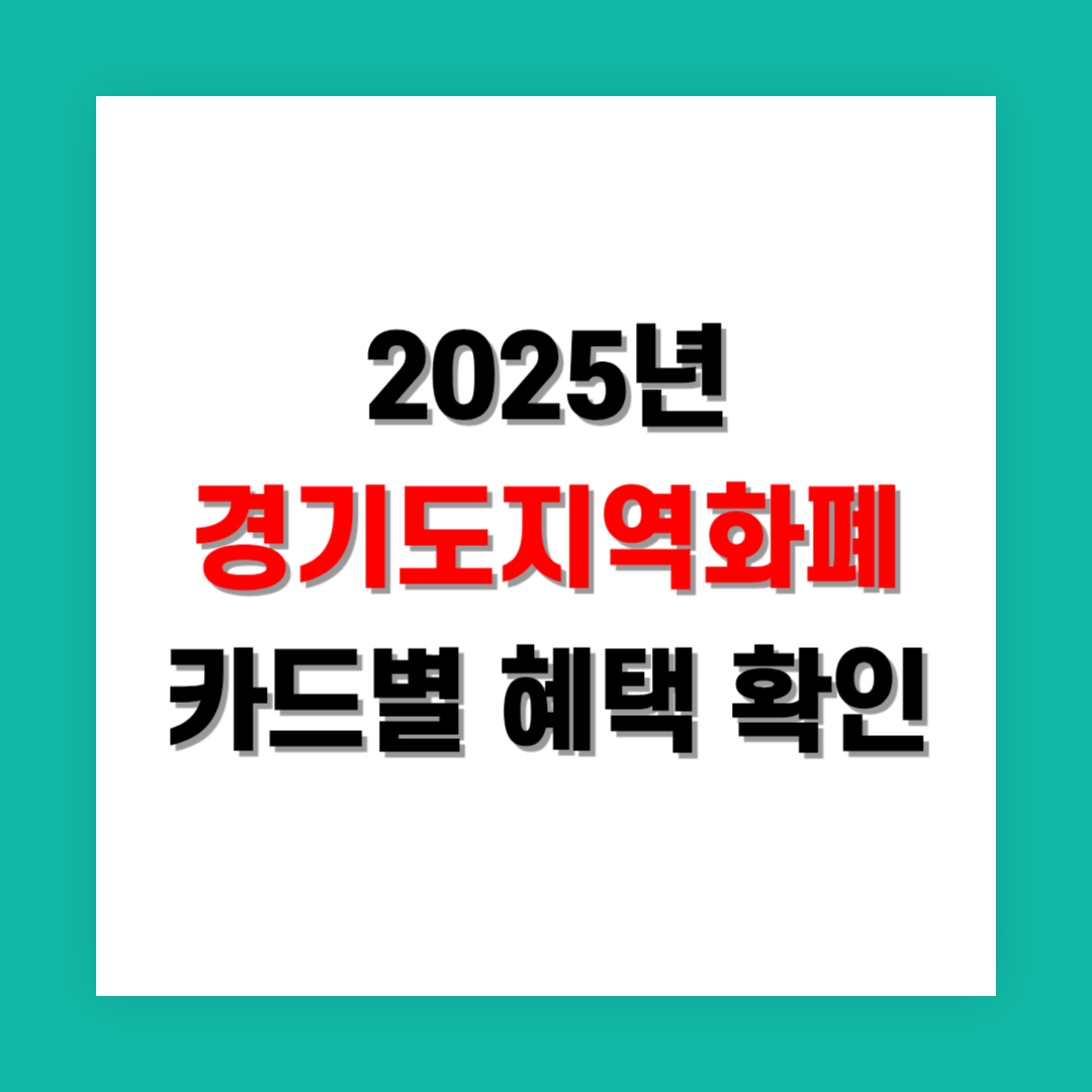 경기지역화폐 카드 종류별 혜택 비교