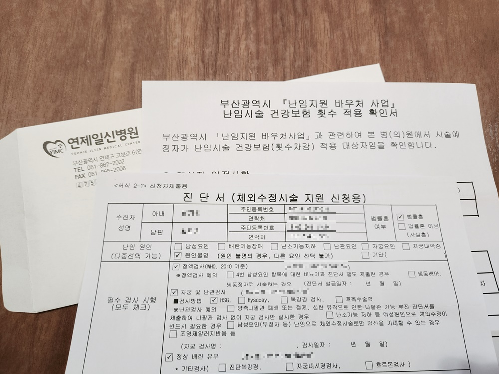 난임지원진단서