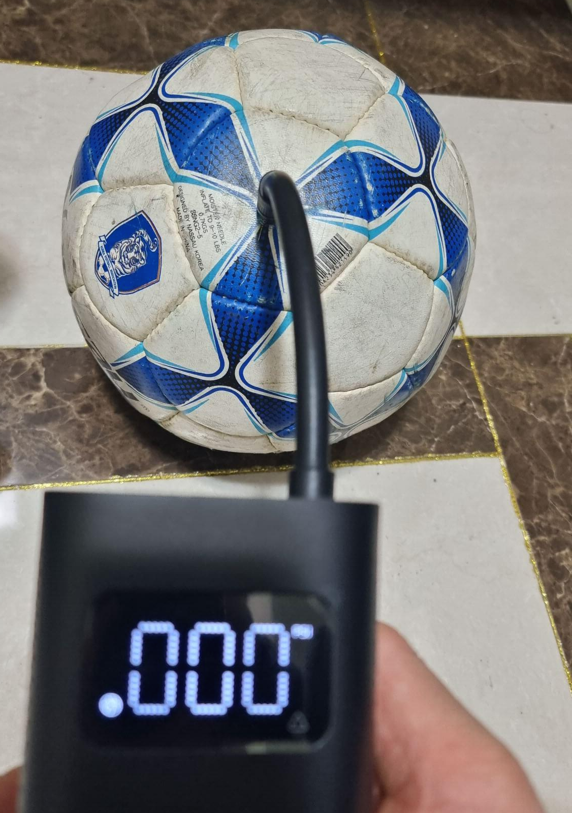 샤오미 에어펌프 축구공 바람 넣기