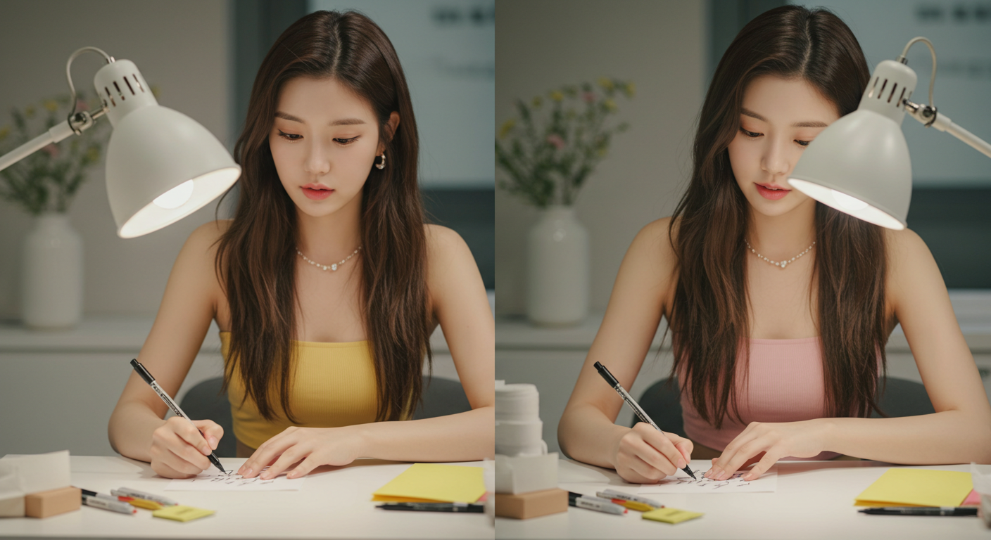 편지지에 글을 쓰고있는 여성