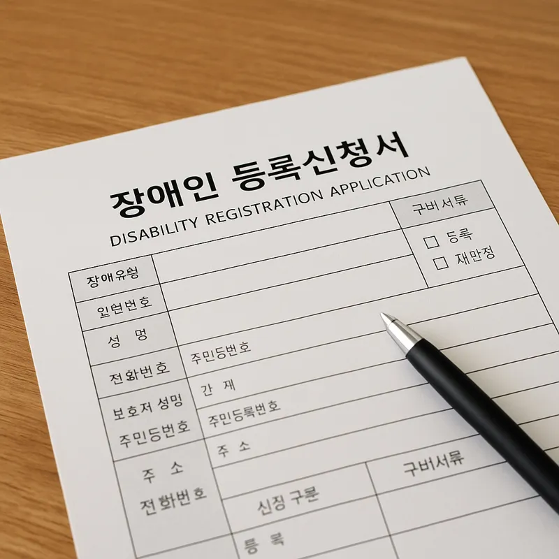장애등록 신청서 이미지