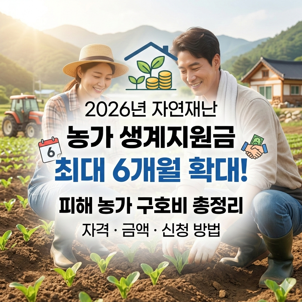 자연재난 생계지원금 2026년 확대 6개월 지원금 확인법