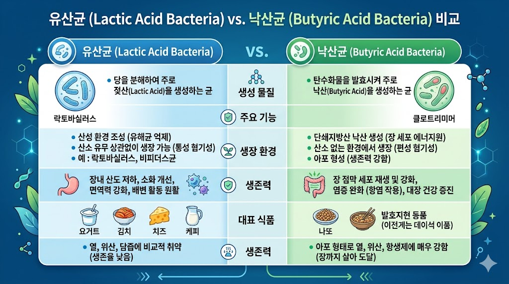 유산균과 낙산균 비교