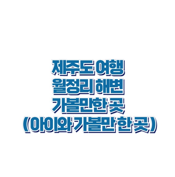 제주도 여행 월정리 해변 가볼만한 곳 ( 아이와 가볼만 한 곳 )
