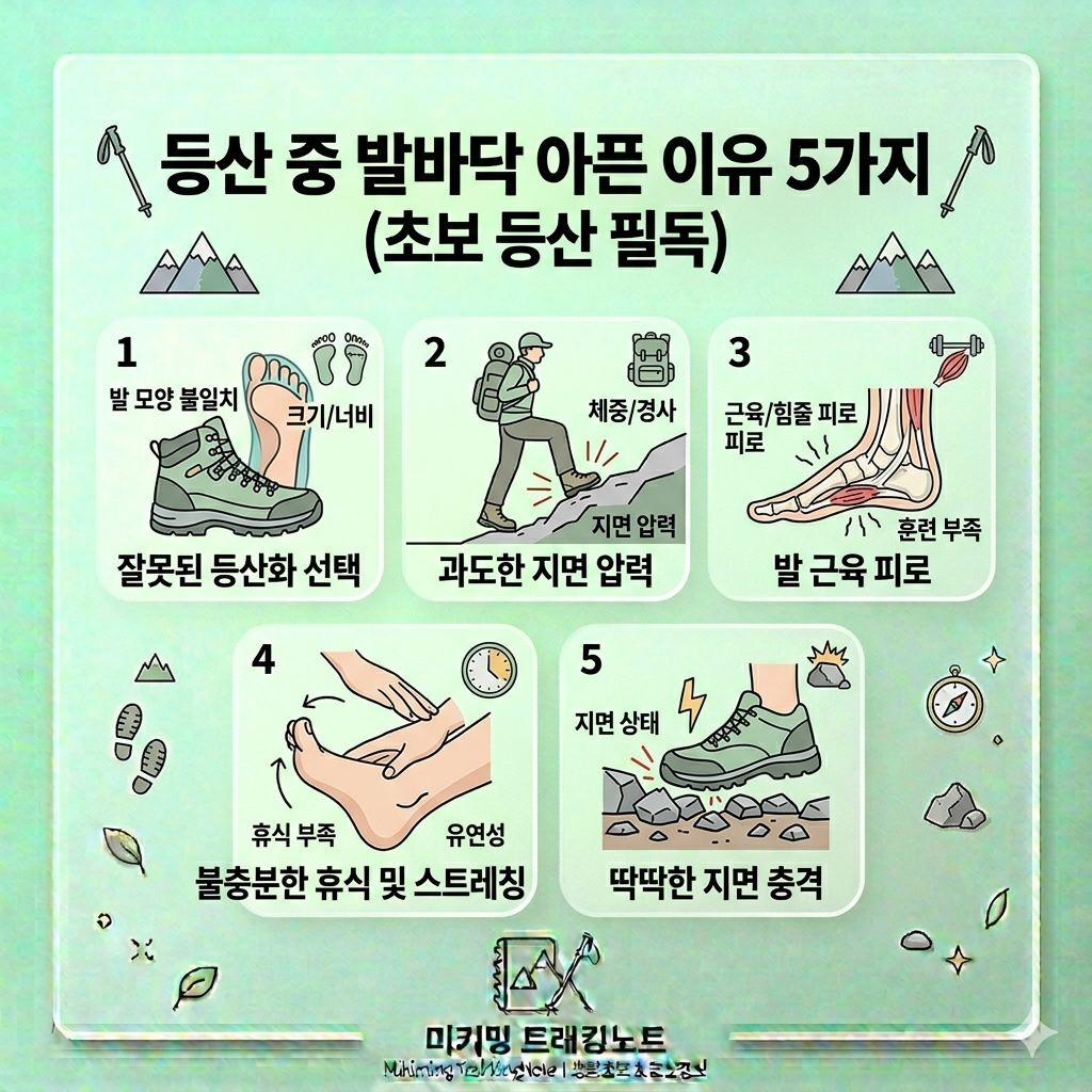 등산 중 발바닥 아픈 이유 5가지 (초보 등산 필독)
