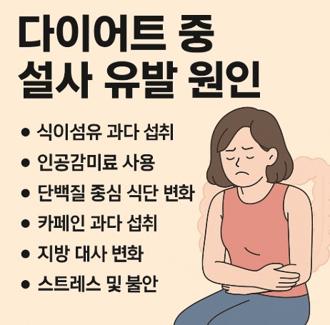 다이어트 중 설사 유발 원인 사진
