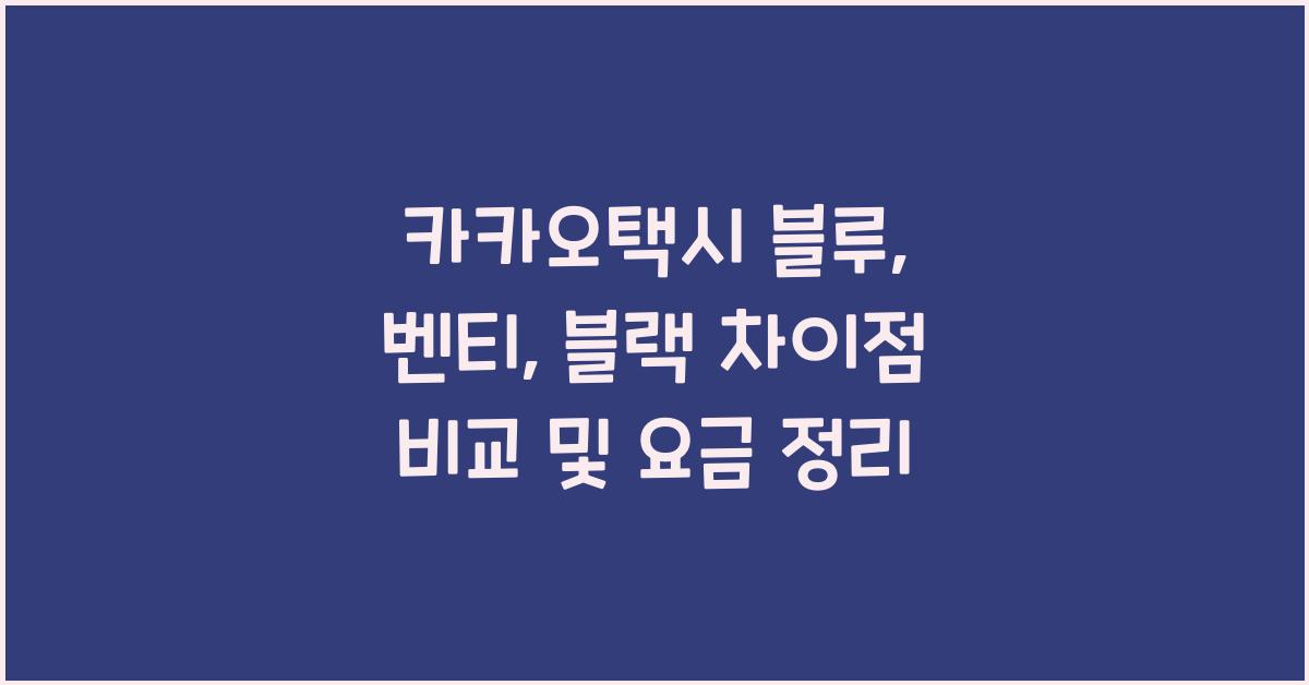카카오택시블루 벤티 블랙 차이점 비교
